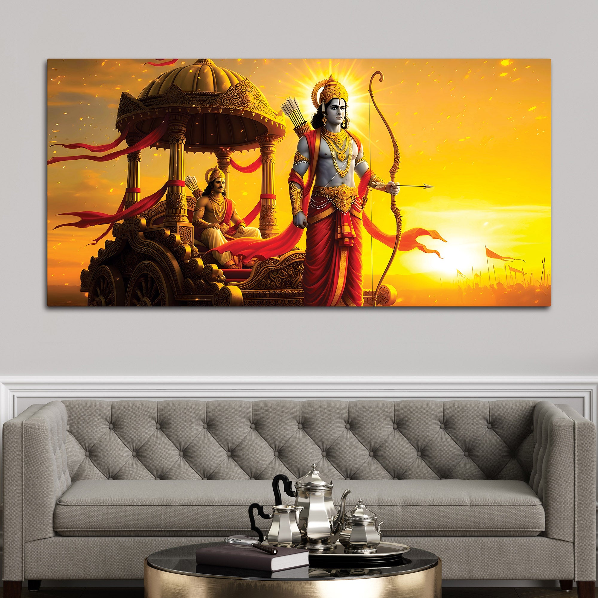 Spiritual Lord Ram Canvas Wall Painting