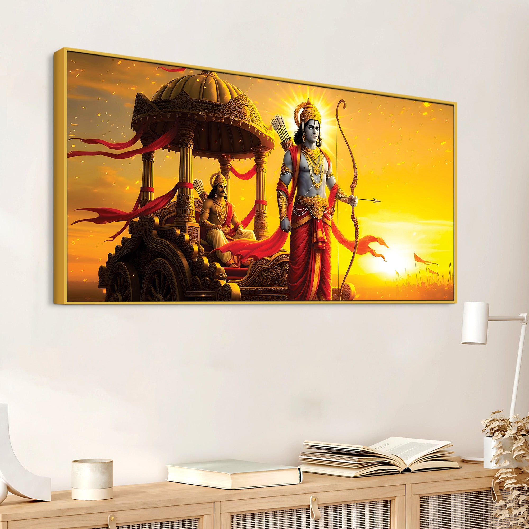 Spiritual Lord Ram Canvas Wall Painting