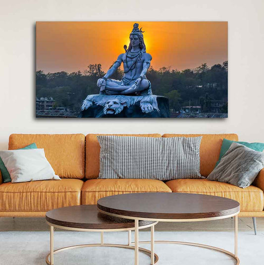 Spiritual Lord Shiva Statue Wall Painting