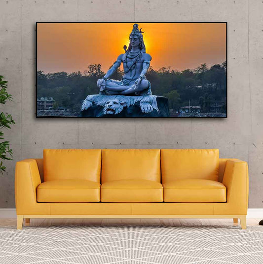 Spiritual Lord Shiva Statue Wall Painting