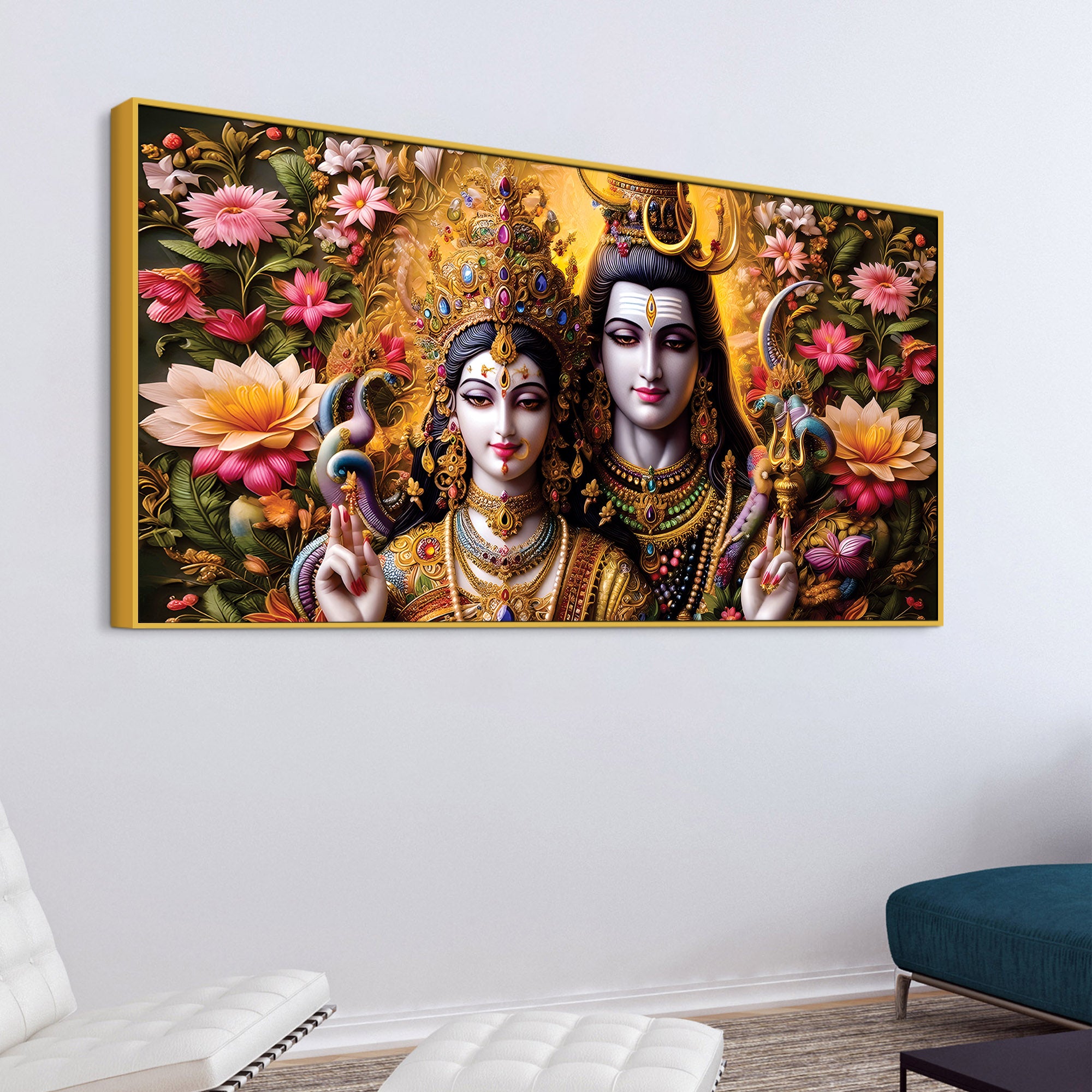Spiritual Mahadev Canvas Painting for Modern Home Interior