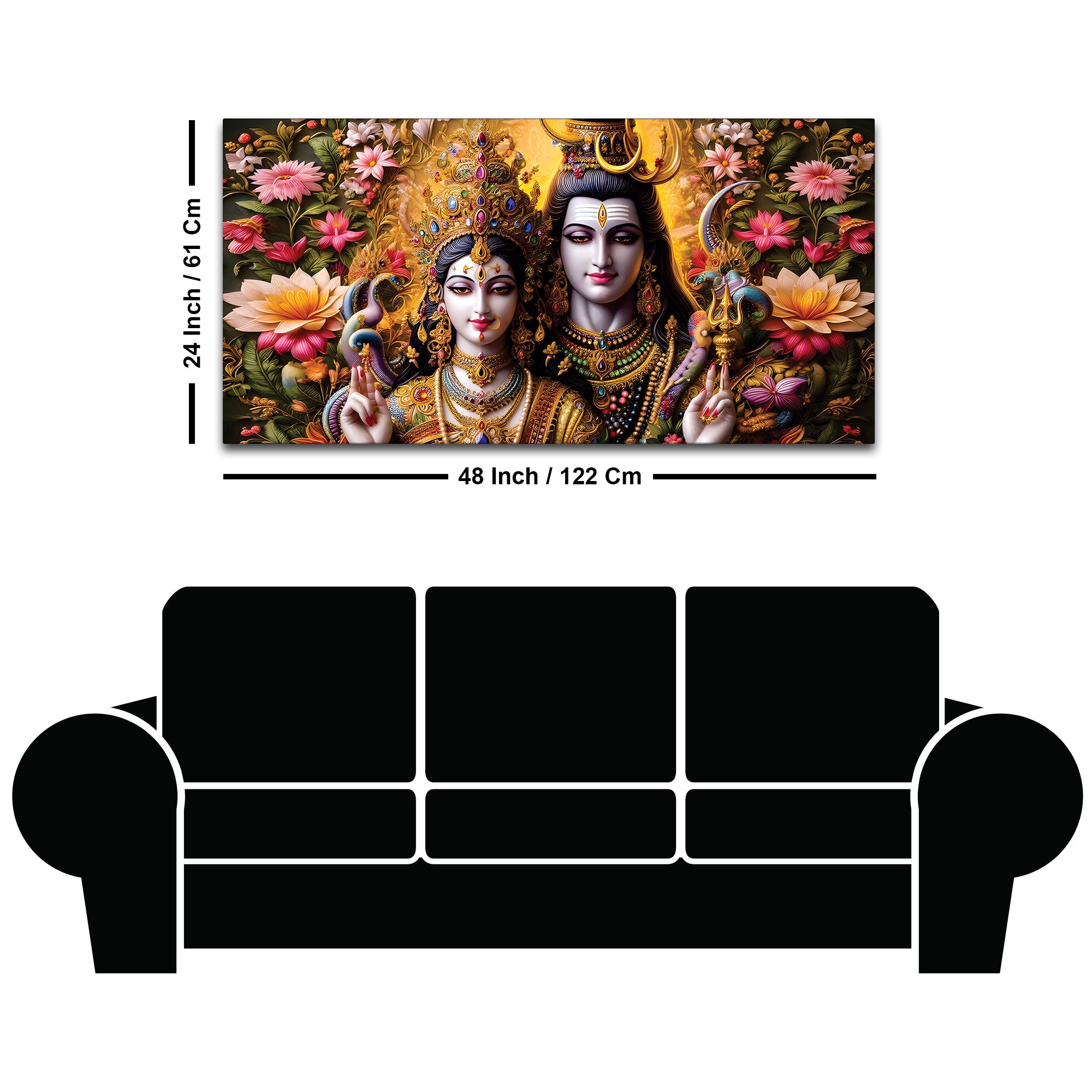 Spiritual Mahadev Canvas Painting for Modern Home Interior