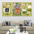 Spiritual Pichwai Canvas Wall Painting Set of Three