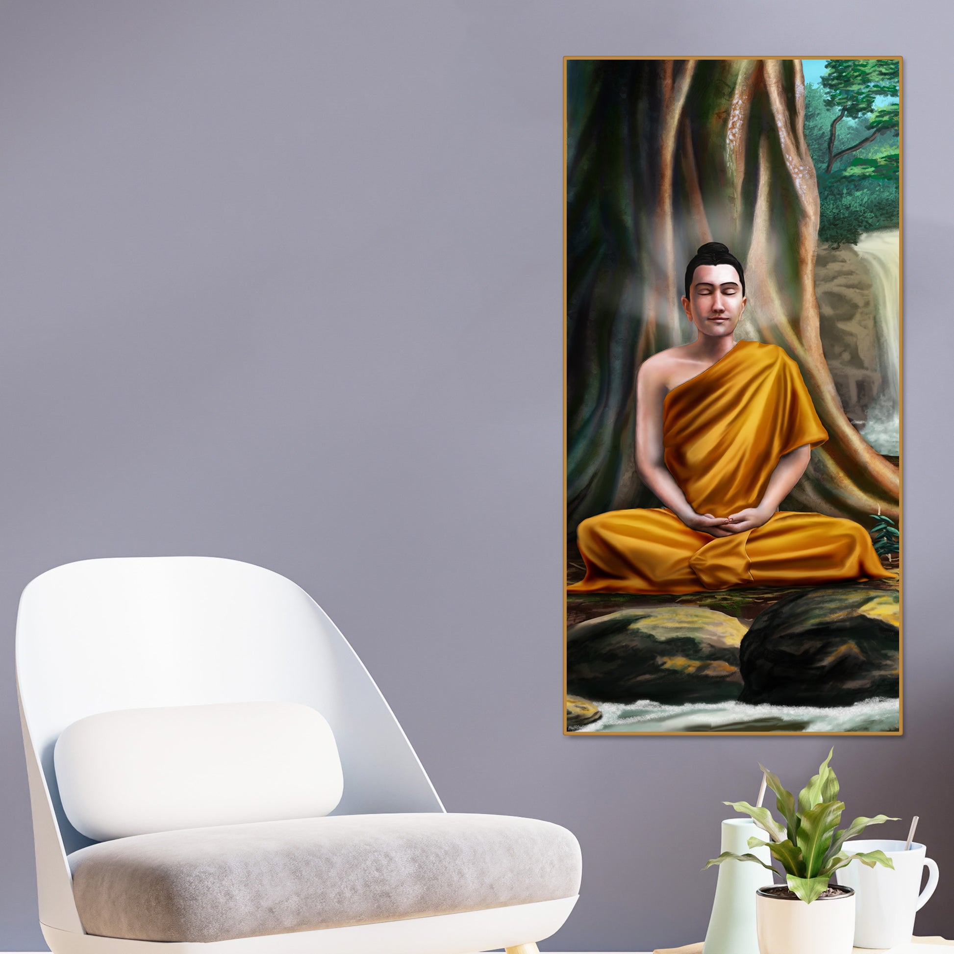 Spiritual Premium Wall Painting of Lord Gautam Buddha