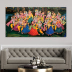 Spiritual Raas Leela Krishna Traditional Wall Painting