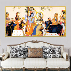 Spiritual Radha Krishna Traditional Pichwai Wall Painting