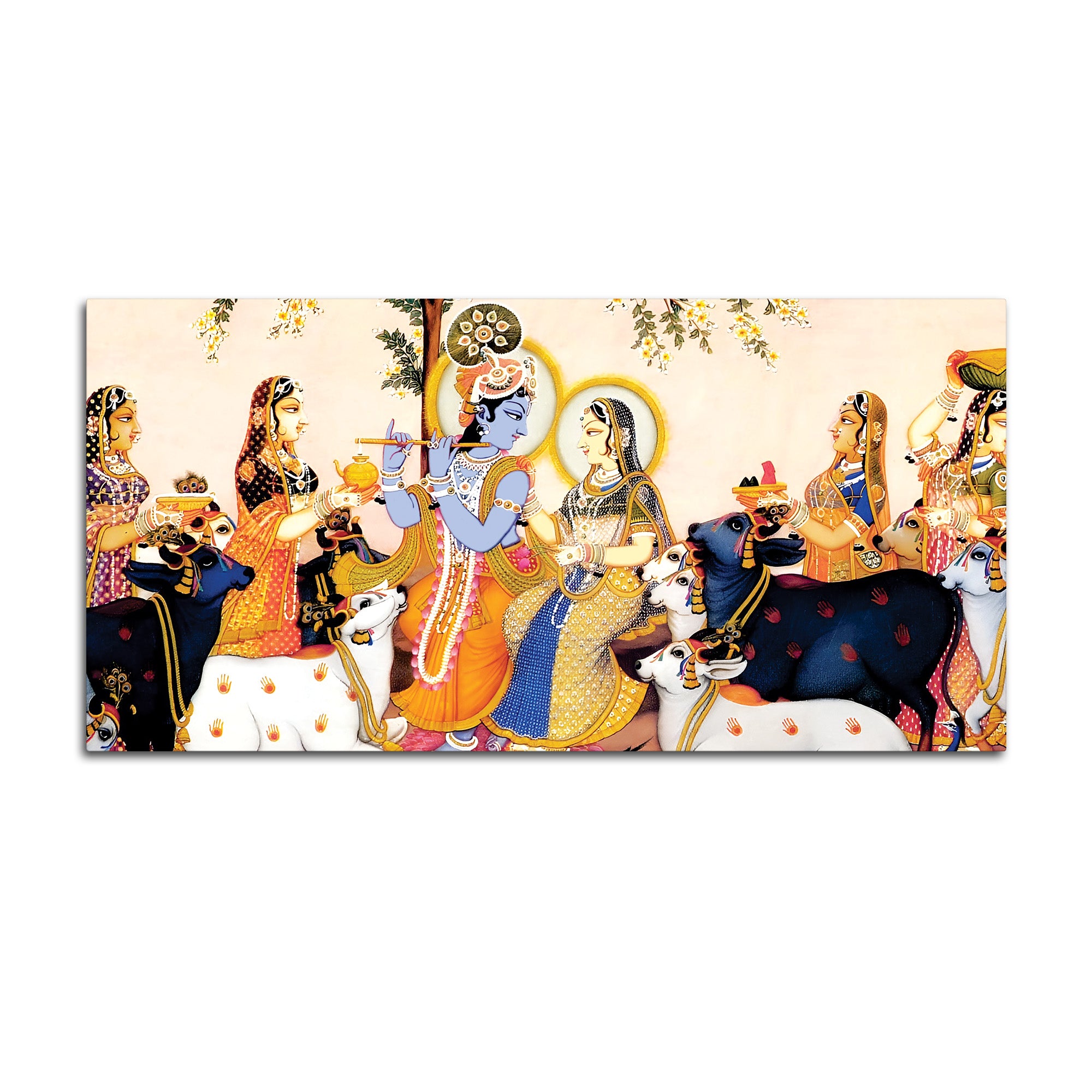 Spiritual Radha Krishna Traditional Pichwai Wall Painting