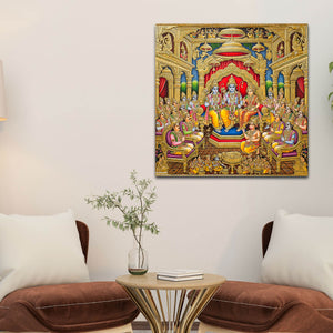Spiritual Shree Ram Darbar Premium Canvas Wall Painting