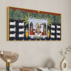 Spiritual Shreenathji Darbar Pichwai Canvas Wall Painting for Home & Temple