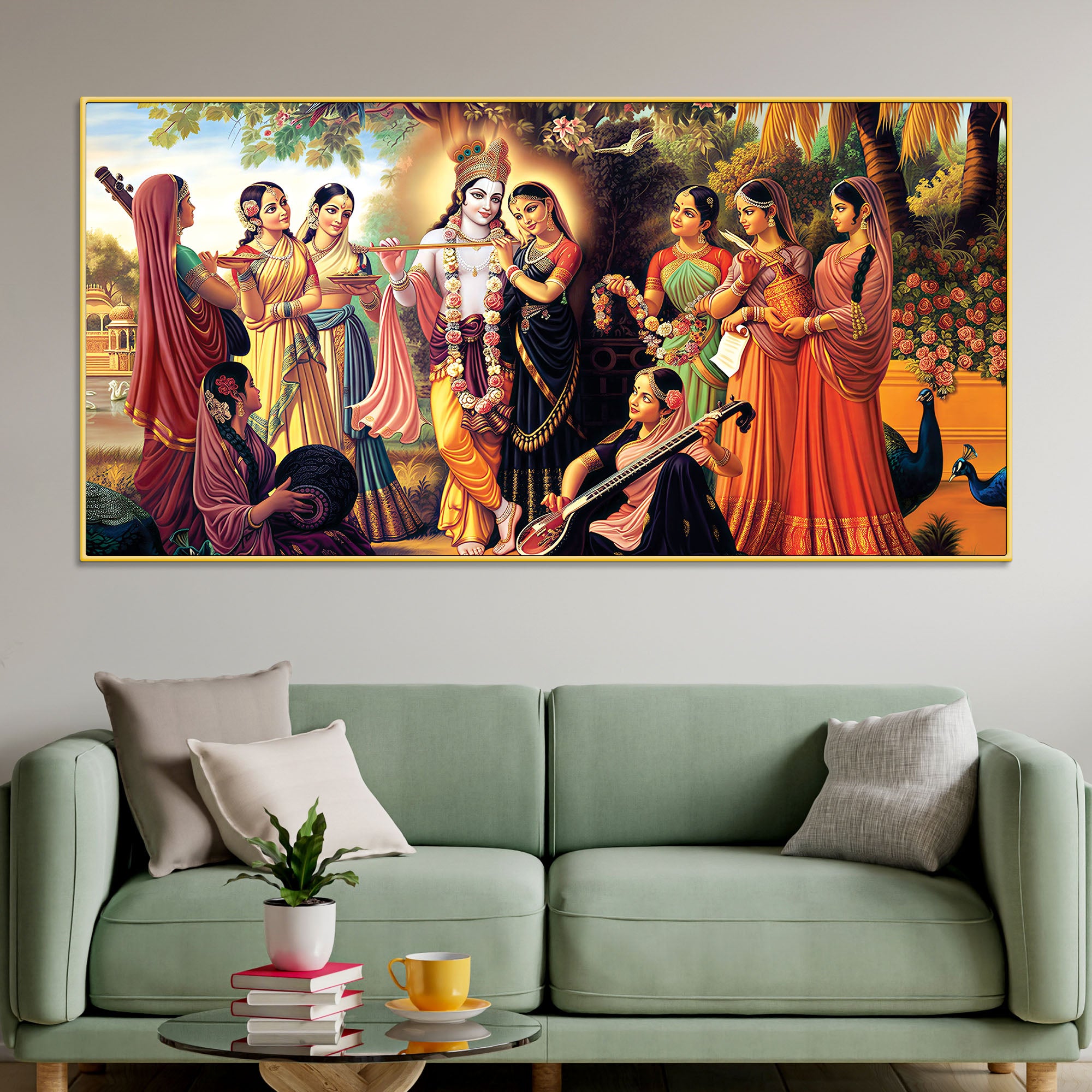 Spiritual Shri Krishna Raas Leela Canvas Wall Painting