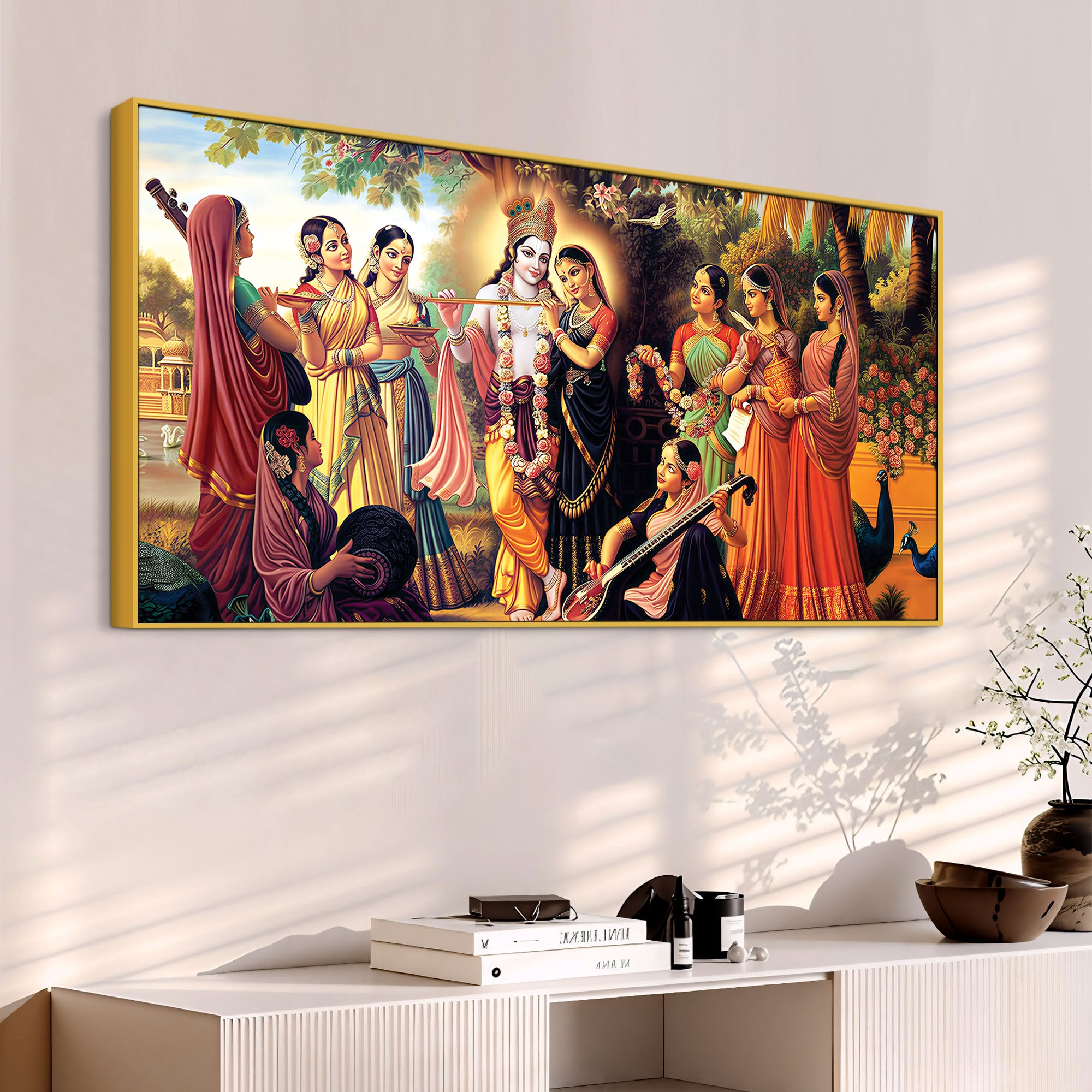 Spiritual Shri Krishna Raas Leela Canvas Wall Painting