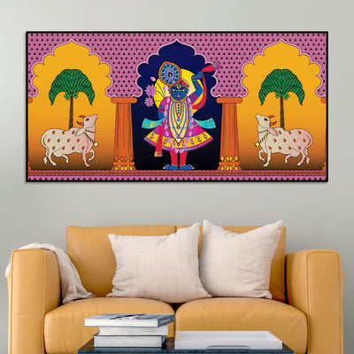 Spiritual Shrinathji Pichwai Art Canvas Wall Painting