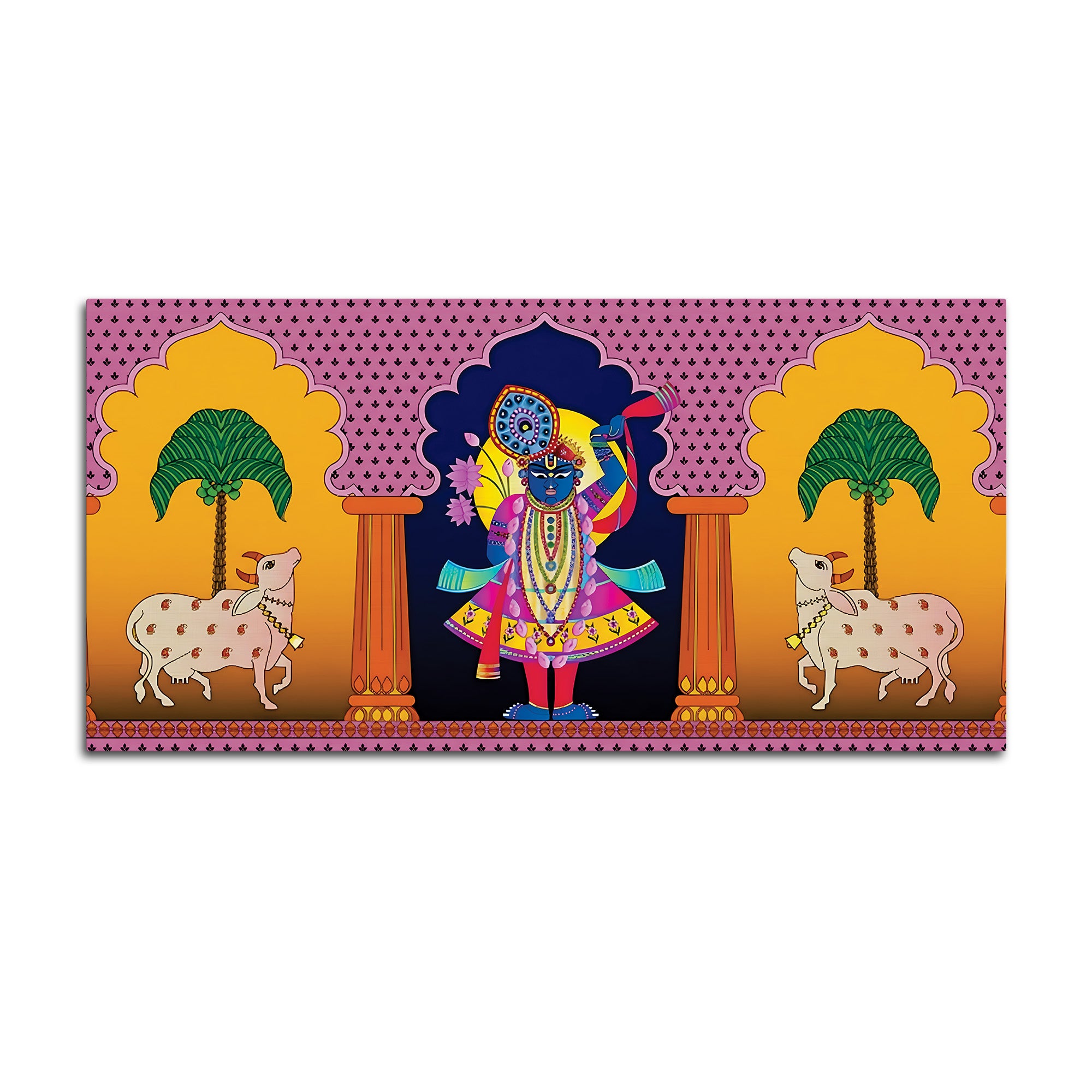 Spiritual Shrinathji Pichwai Art Canvas Wall Painting