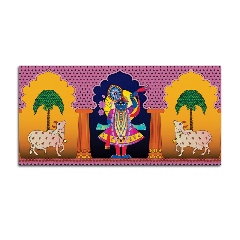 Spiritual Shrinathji Pichwai Art Canvas Wall Painting