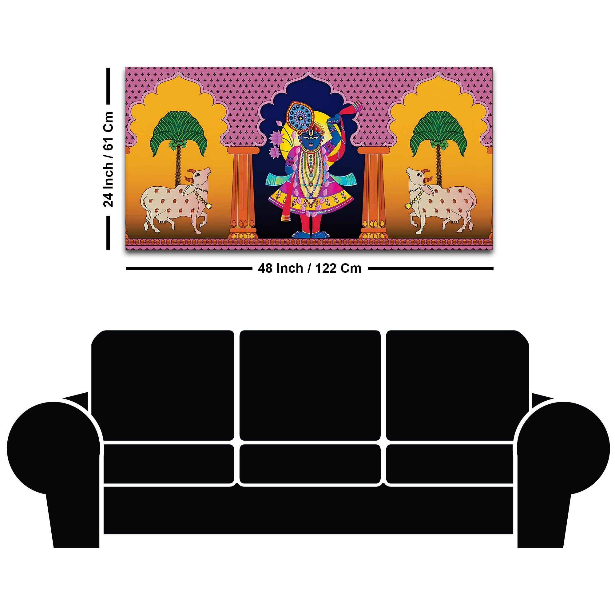 Spiritual Shrinathji Pichwai Art Canvas Wall Painting