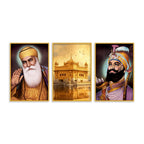 Spiritual Sikh Canvas Wall Painting Set of Three for Home Decor