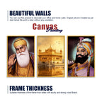 Spiritual Sikh Canvas Wall Painting Set of Three for Home Decor