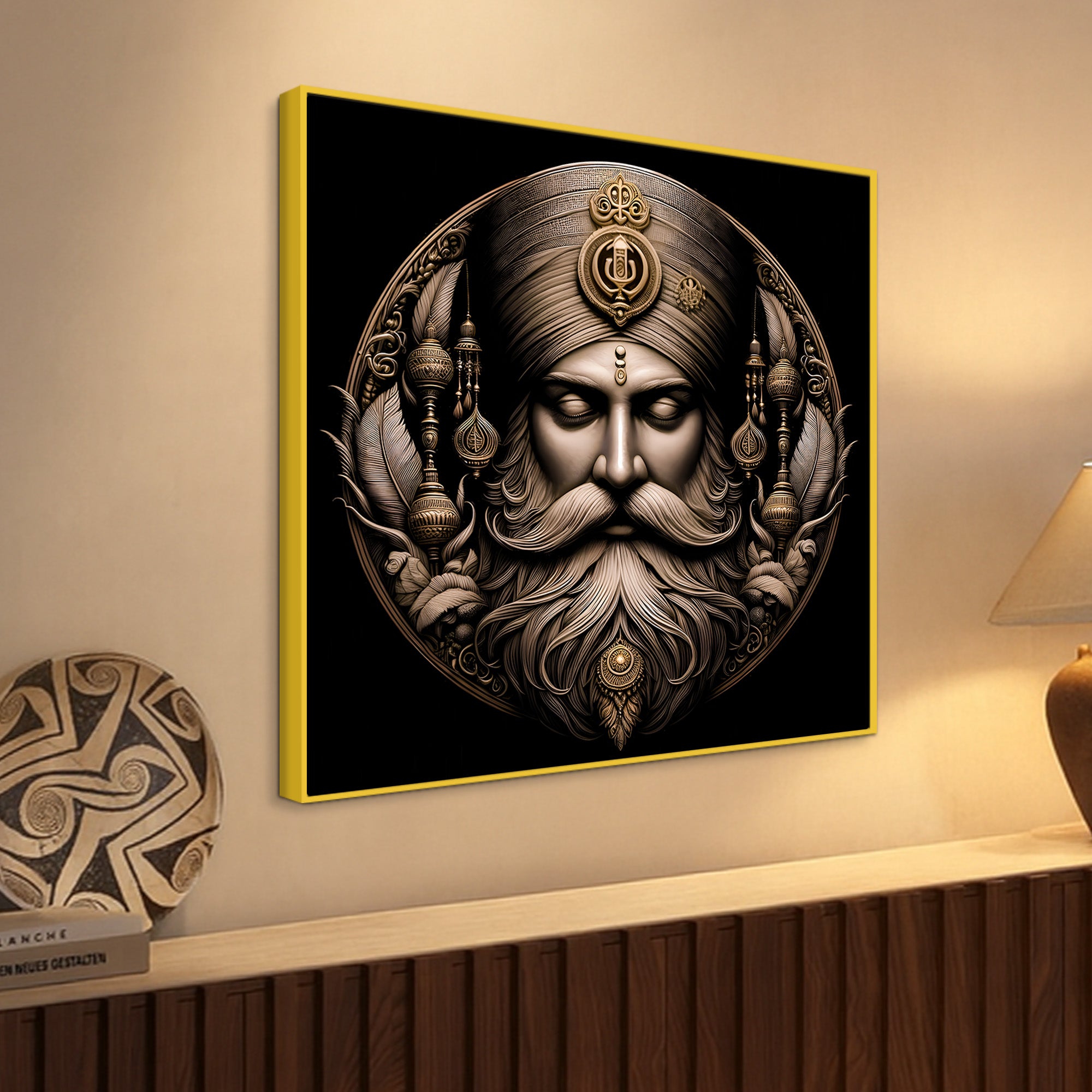 Spiritual Sikh Guru Painting for Luxury Wall Décor