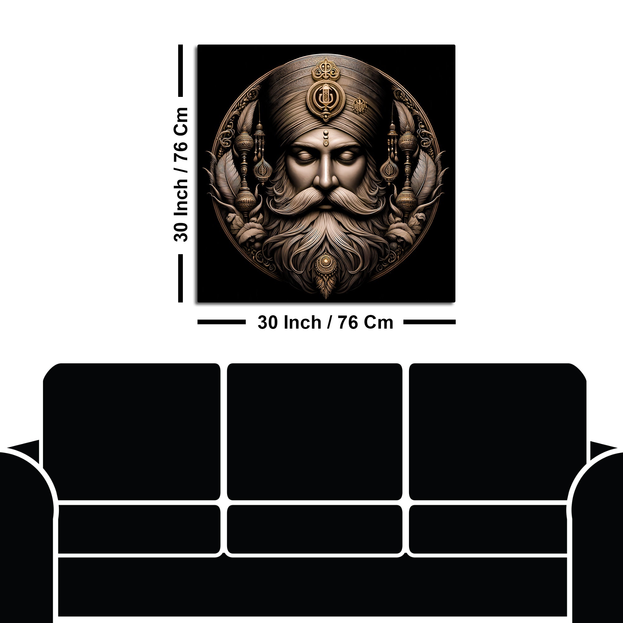 Spiritual Sikh Guru Painting for Luxury Wall Décor