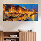 Spiritual Varanasi Ghat Canvas Painting for Home and Office Decor