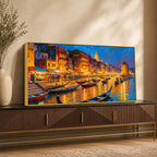 Spiritual Varanasi Ghat Canvas Painting for Home and Office Decor