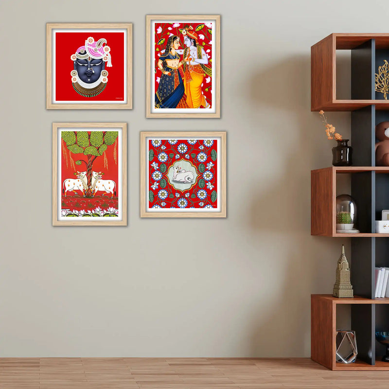 Spiritual Wall Art Frame Set of 4 for Living Room