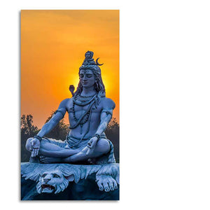 Spiritual Wall Painting of Lord Shiva Statue