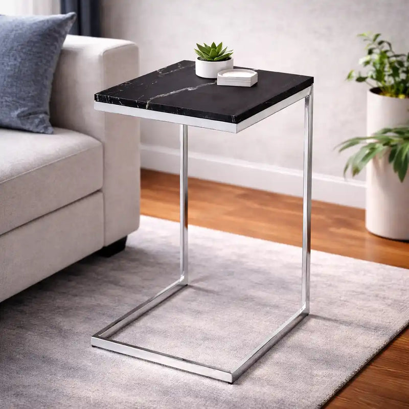 Square Black Marble Modern Designer Side Table