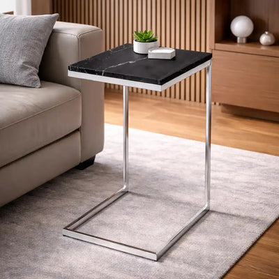 Square Black Marble Modern Designer Side Table