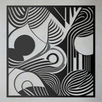 Square Organic Flow Waves Design Metal Art Wall Decor