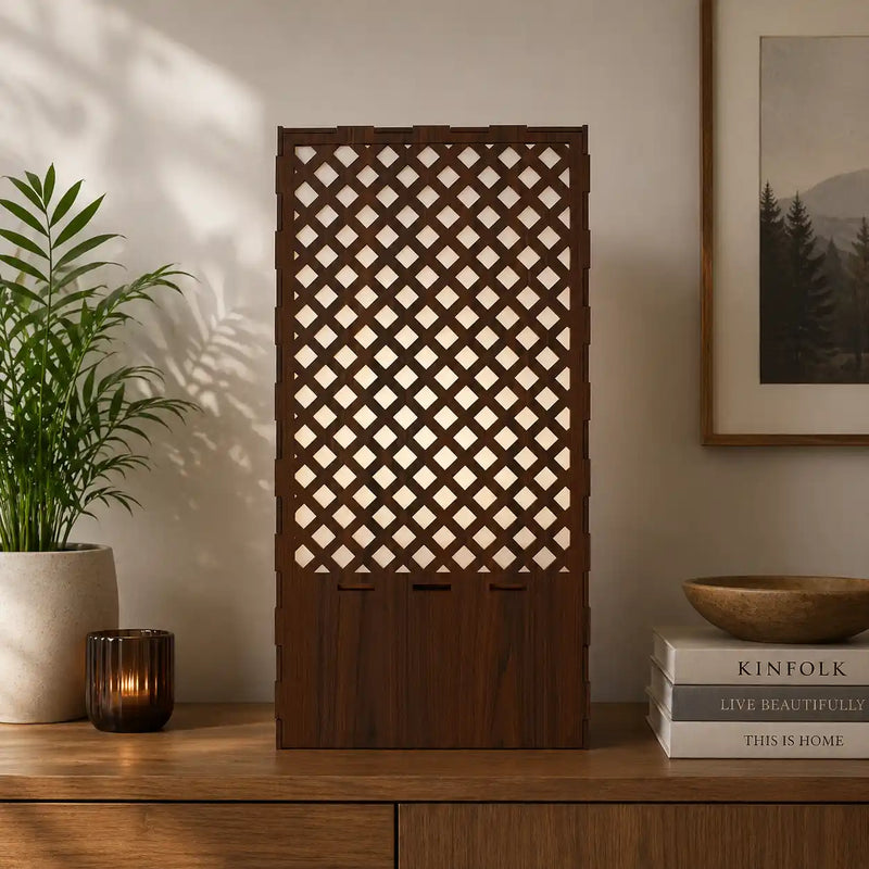 Square Pattern Table Lamp Shadow Night Light For Home Decor | Living Room