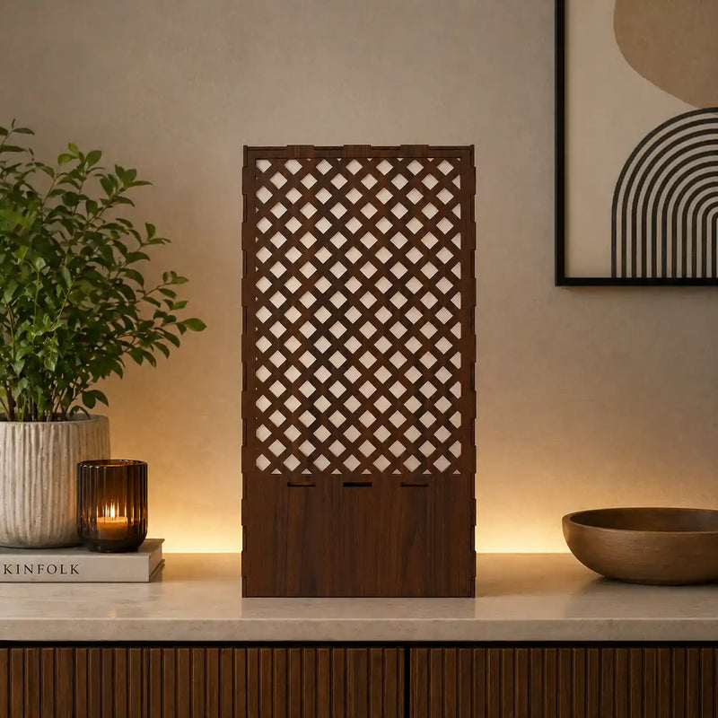 Square Pattern Table Lamp Shadow Night Light For Home Decor | Living Room