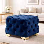 square-shaped-royal-blue-velvet-ottoman-with-golden-metal-finish