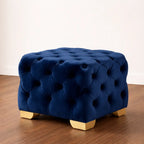 square-shaped-royal-blue-velvet-ottoman-with-golden-metal-finish