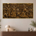 Sri Harmandir Sahib Seva Metallic Look 3D Canvas Wall Painting