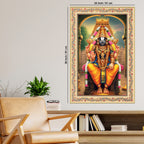 Sri Tirupati Balaji Floral Border Vertical Canvas Wall Painting