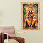 Sri Tirupati Balaji Floral Border Vertical Canvas Wall Painting