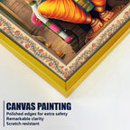 Sri Tirupati Balaji Floral Border Vertical Canvas Wall Painting