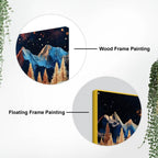 Starry Night Mountain Lake Abstract Canvas Painting