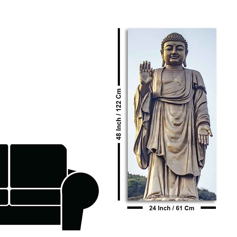 Statue of Gautam Buddha Canvas Wall Painting