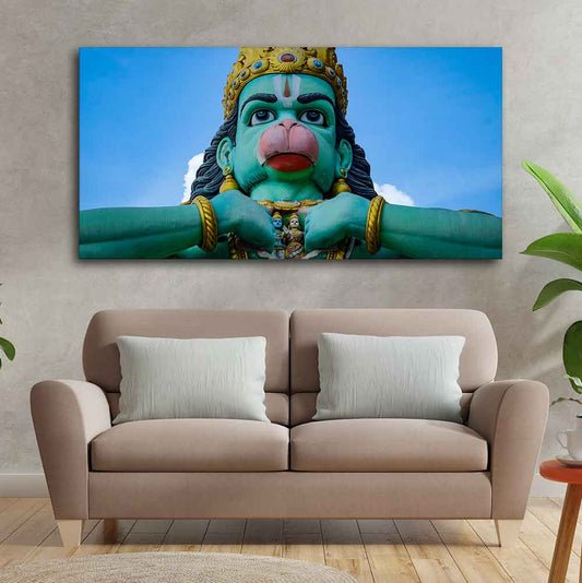 Statue of Lord Hanuman Canvas Wall Painting