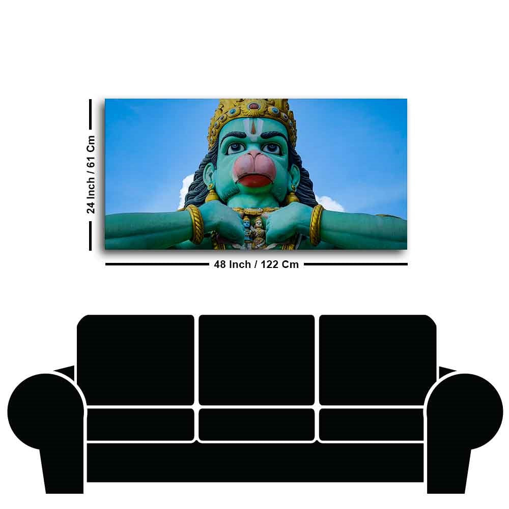 Statue of Lord Hanuman Canvas Wall Painting