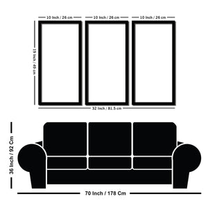 Street Face Art Abstract Creative Drawing Wooden Wall Frame Set of Three