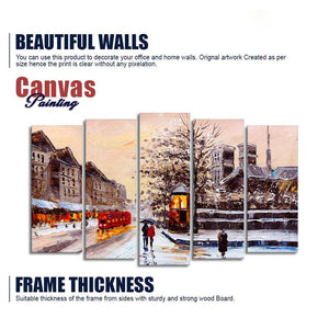 Street View of London Premium Wall Painting of Five Pieces