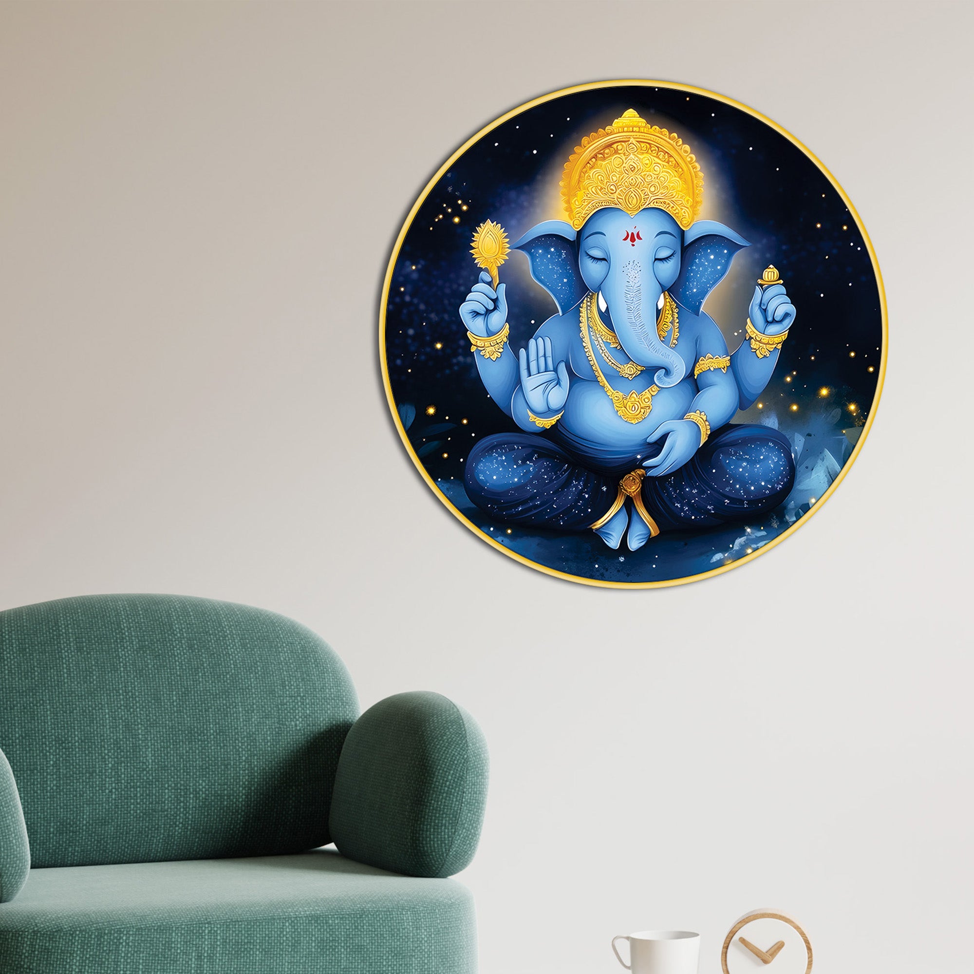 Stunning Ganesha Painting for Home Temple