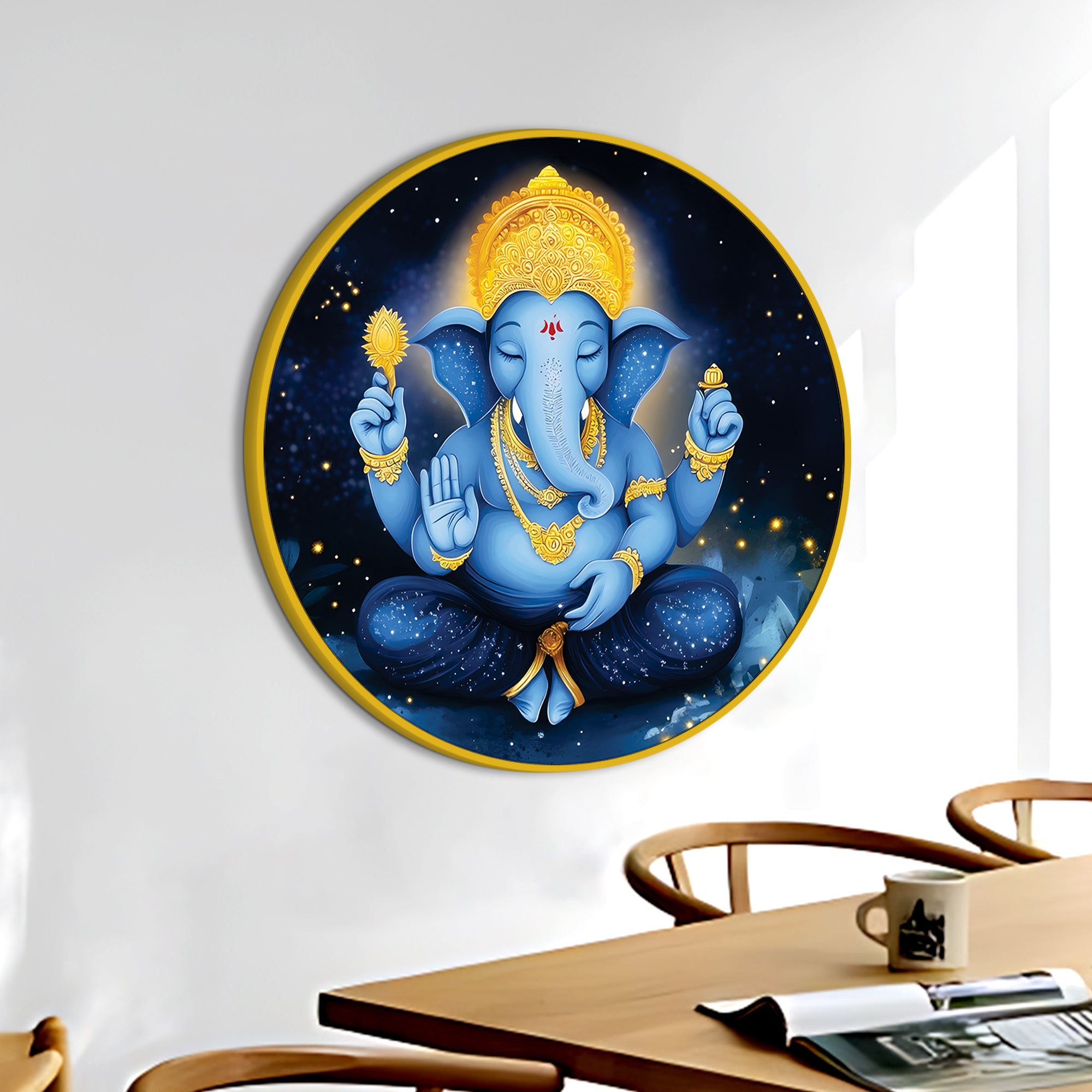 Stunning Ganesha Painting for Home Temple