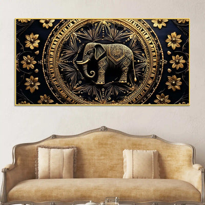 stunning-golden-elephant-mandala-canvas-wall-painting