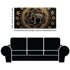 Stunning Golden Elephant Mandala Canvas Wall Painting
