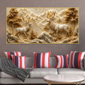 Stunning Stag Pair in the Golden Mountain Valley 3D Canvas Wall Painting