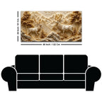 Stunning Stag Pair in the Golden Mountain Valley 3D Canvas Wall Painting
